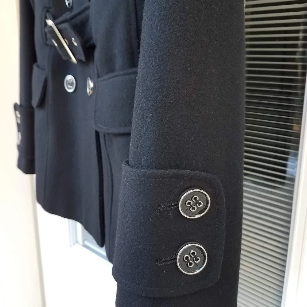 Green with envy Black wool blend peacoat - Picture 5 of 11